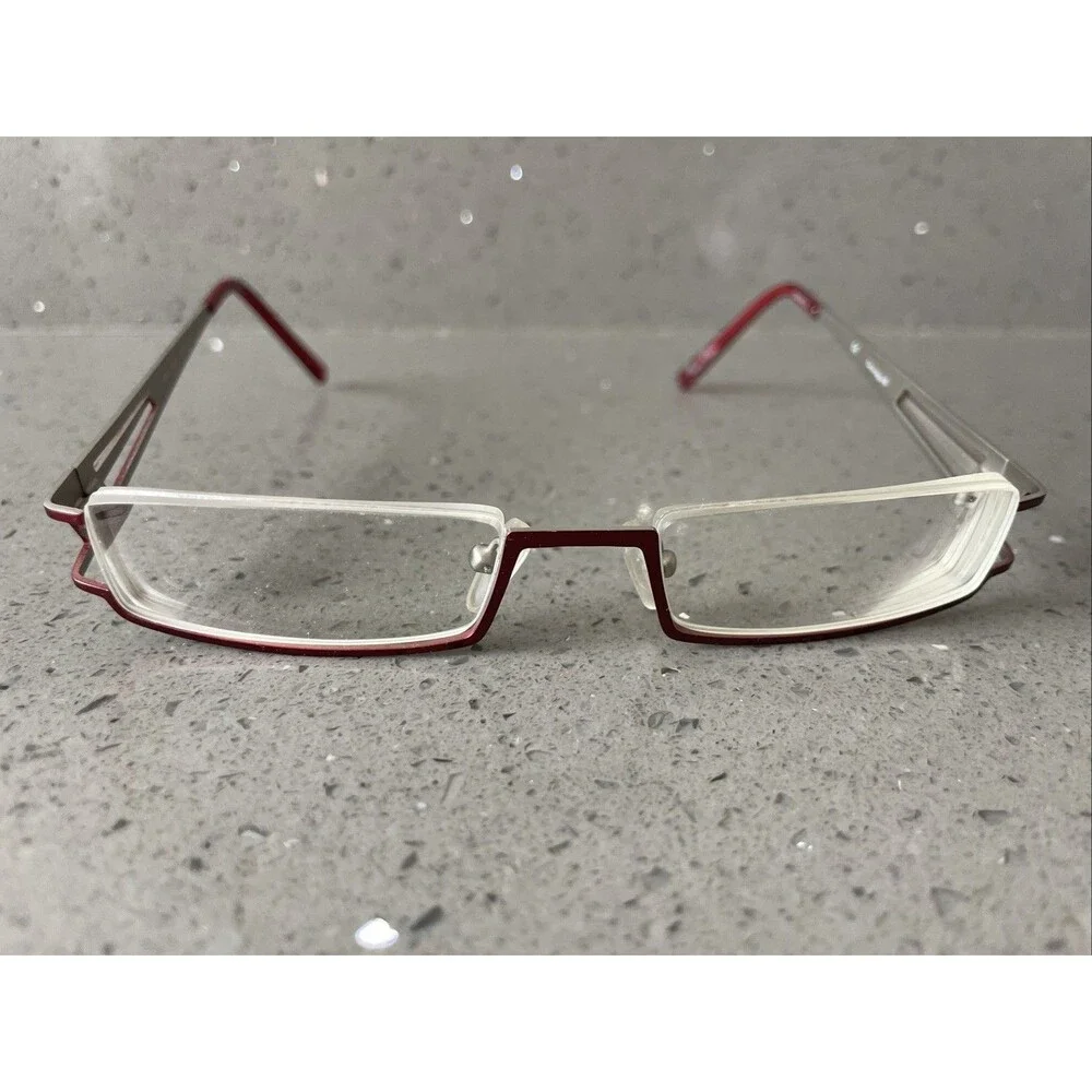 Caravaggio Half Rim Eyeglasses Frames ONLY 48-18-135 Red Metal BUR HE02